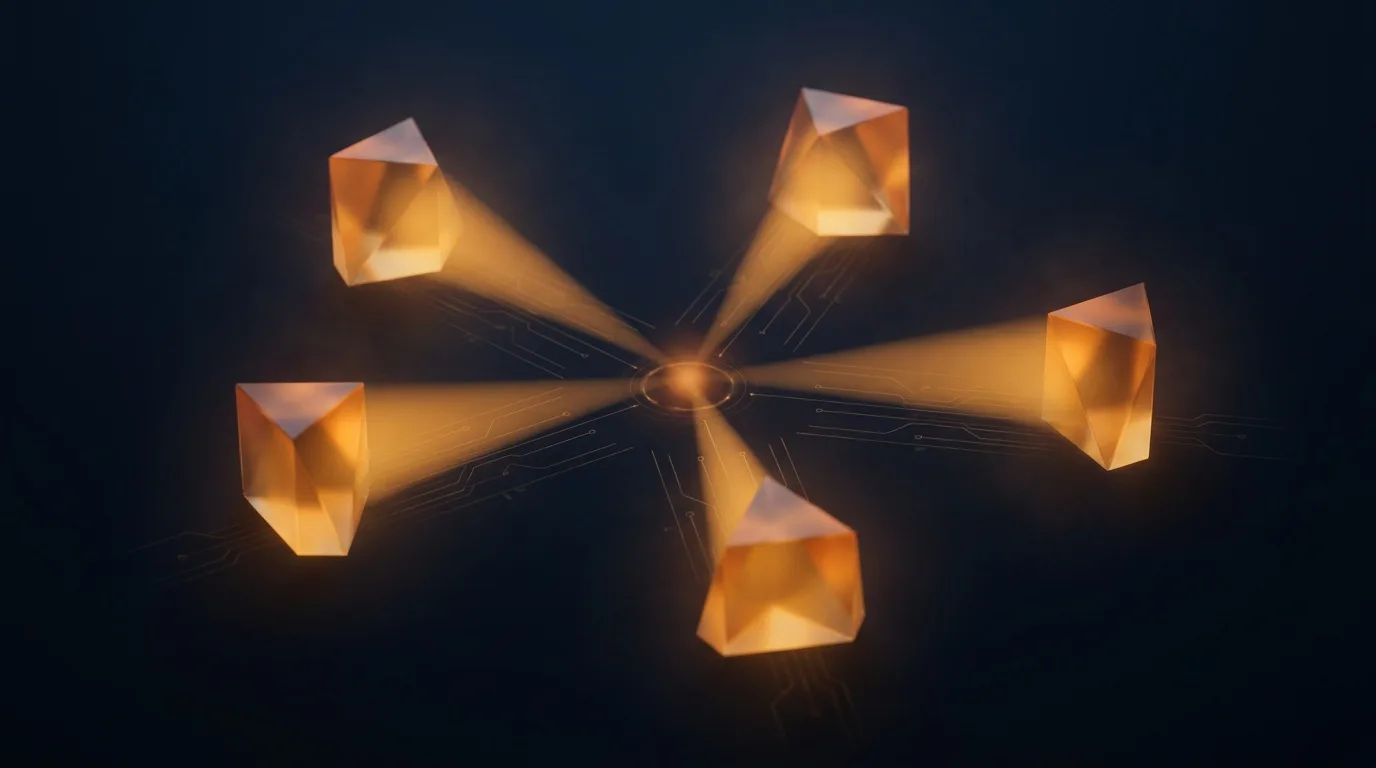 Optical illustration for "How five AI engines each decide what to cite"
